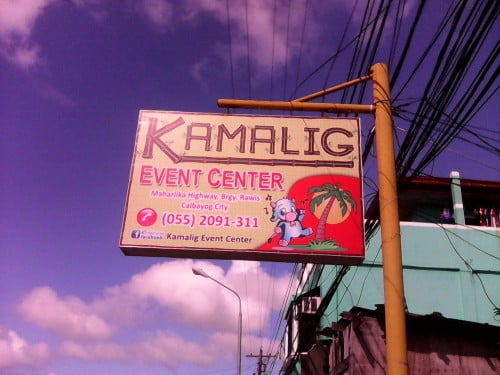 Kamalig Event Center sign on highway